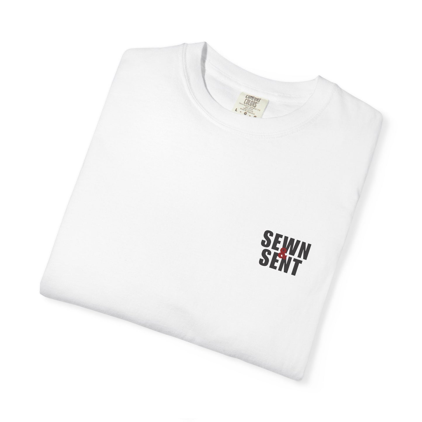Jesus Christ Graphic T-Shirt – "Sewn & Sent" Faith Tee with Back Illustration