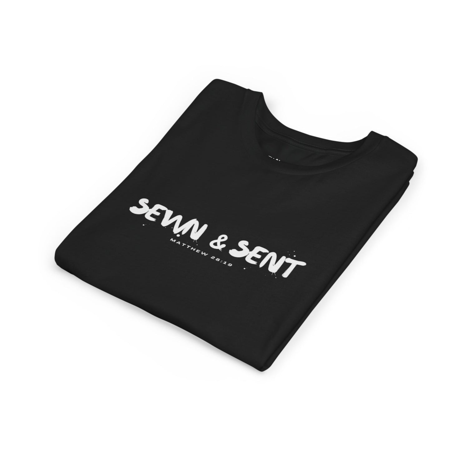 Youth T-Shirt — "Sewn & Sent" Christian Graphic Tee (Matthew 28:19)