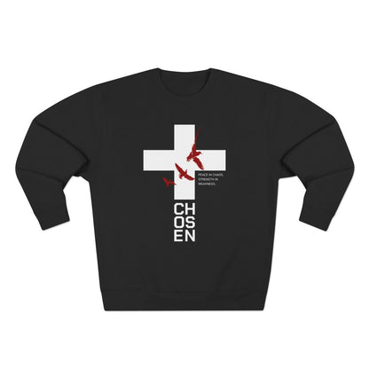 Chosen Cross Crewneck Sweatshirt — Minimal Graphic Faith Pullover