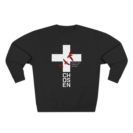 Chosen Cross Crewneck Sweatshirt — Minimal Graphic Faith Pullover